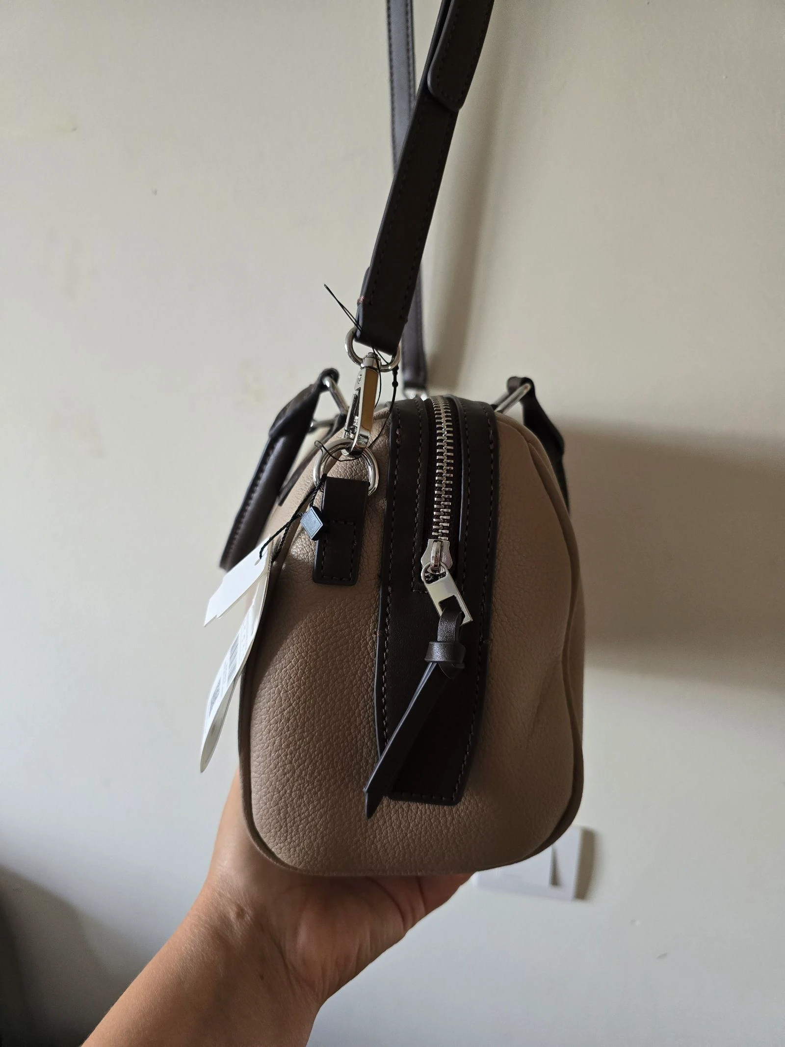 Bolso Parfois Tipo Baúl / Bandolera Bege e Marrom (Novo com etiquetas) – photo 12